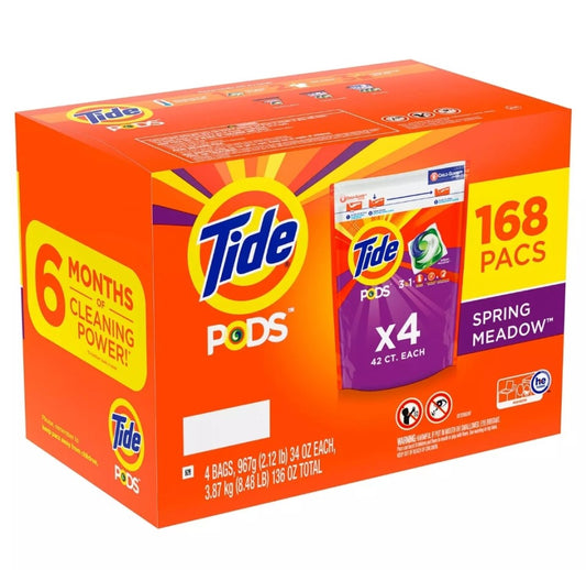 美國Tide Pods 3合1即溶果凍洗衣球增量裝 168粒--**現貨** 美國激減連線